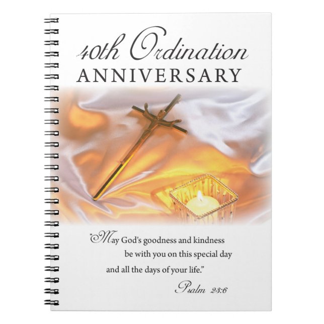 Carnet 40e anniversaire d'ordination, bougie croisée (Devant)