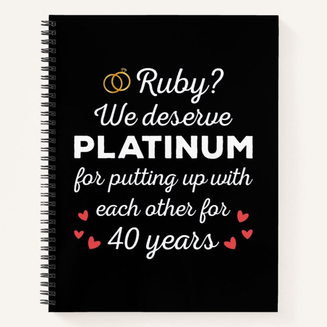 Carnet 40ème anniversaire du Mariage I - Ruby Funny Coupl (Devant)