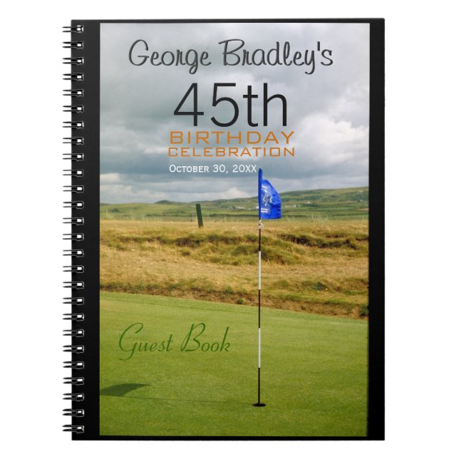 Carnet 45e anniversaire Celebration Golf Custom Guest Boo (Devant)