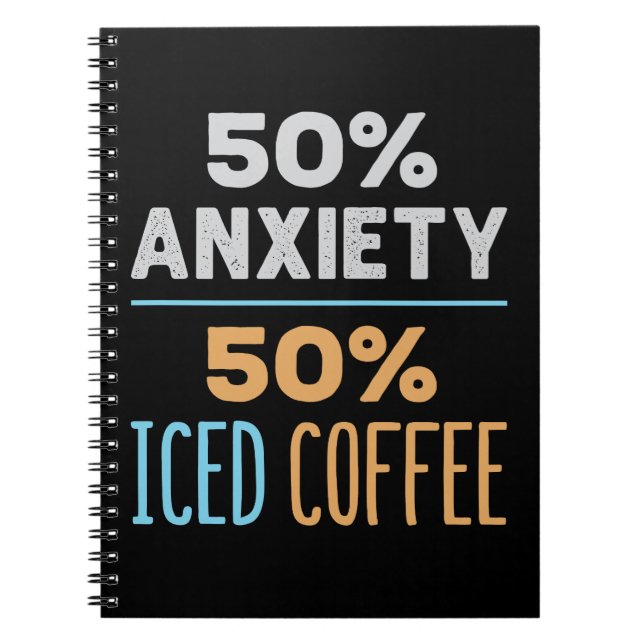 Carnet 50% anxiété 50% café glacé (Devant)