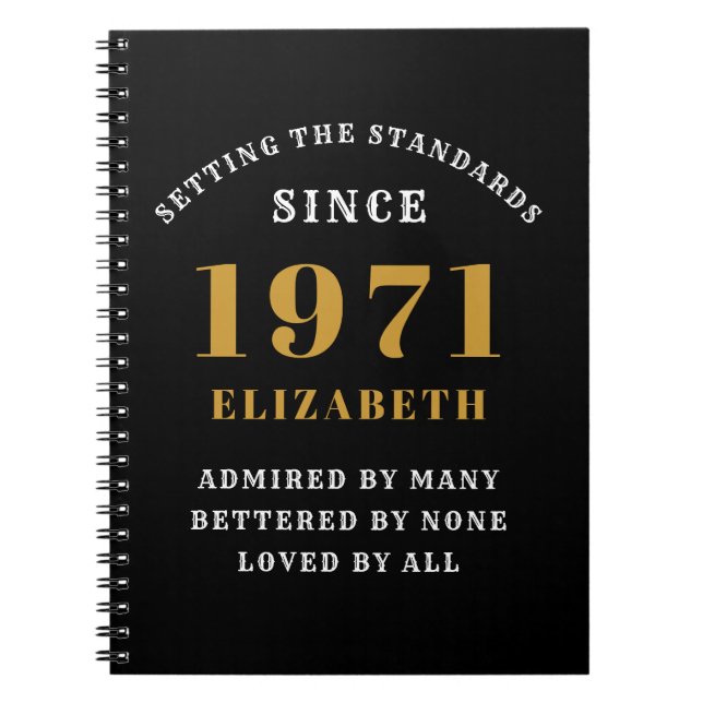 Carnet 50e anniversaire 1971 Black Gold pour sa personnal (Devant)