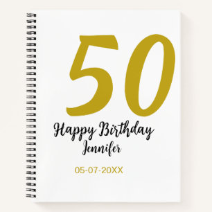 Carnet 50e anniversaire ajouter nom date année noire modè