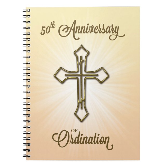 Carnet 50e anniversaire de l'ordination, Croix d'or sur l (Devant)