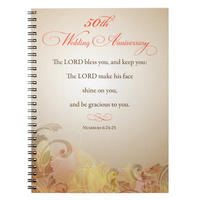 Carnet 50e anniversaire de mariage, Dieu bénisse (Devant)