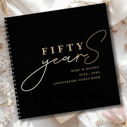 Carnet 50e anniversaire de Mariage Gold Black Guest Book