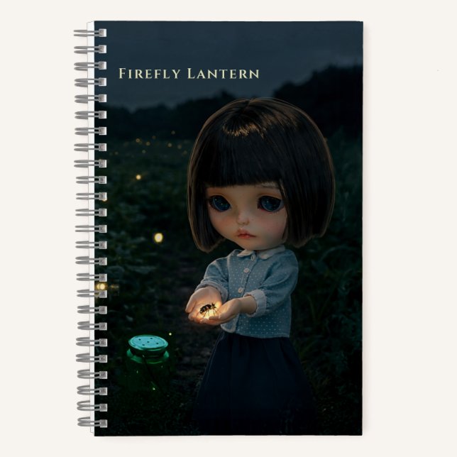 Carnet 5.5x8.5 Journal: Firefly Lantern (Recto)