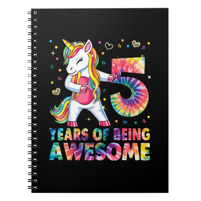 Carnet 5 Ans Unicorne Flossant 5e Anniversaire Girl Uni (Devant)