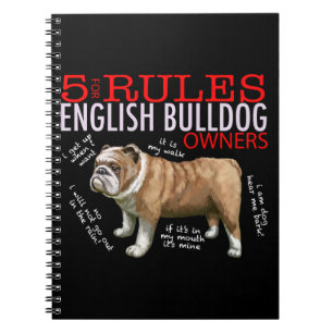 Carnet 5 Règles pour les propriétaires de bulldog anglais