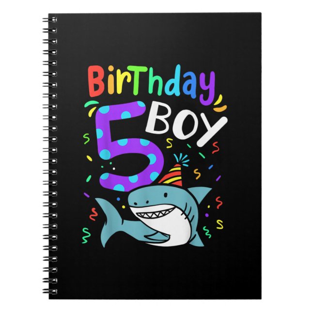 Carnet 5e anniversaire Cinq ans, Cadeaux de requin (Devant)