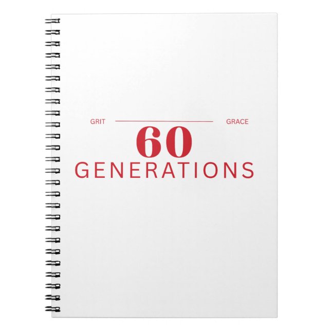 Carnet 60 Generations of Grit & Grace (Devant)