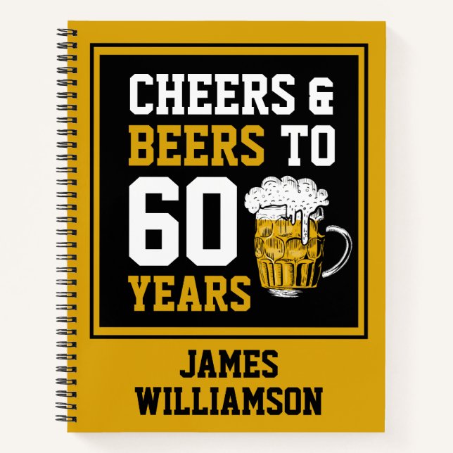 Carnet 60e anniversaire Cheers & Bières à 60 ans (Devant)