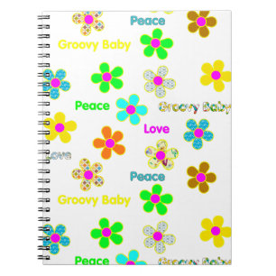 Carnet 60s fleurs super psychédéliques Mousepad