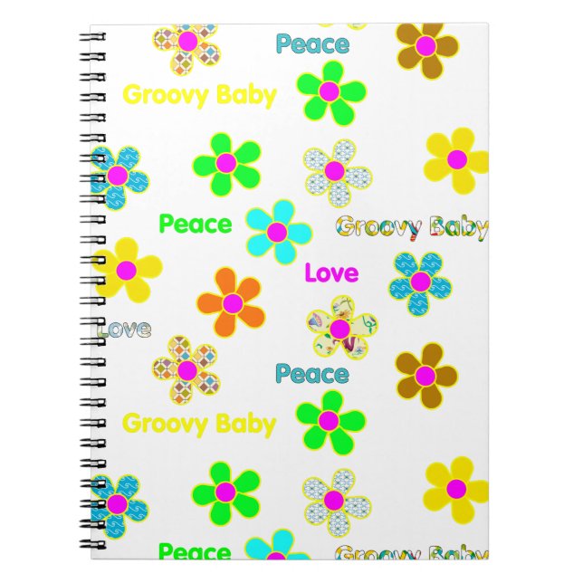 Carnet 60s fleurs super psychédéliques Mousepad (Devant)