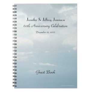 Carnet 60th Anniversary Party Guest Book, Sky & Clouds