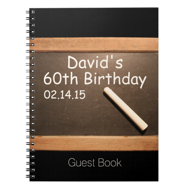 Carnet 60th Birthday Party Personalized Guest Book (Devant)