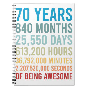 Carnet 70 Ans 840 Mois 2550 Jours Être Une Naissance Magn