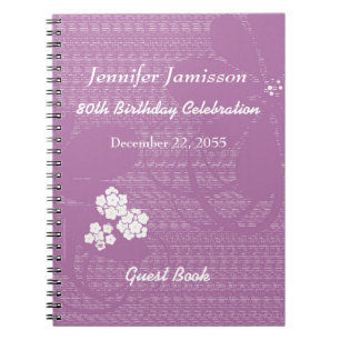 Carnet 80e fête d'anniversaire Pastel Purple Floral Spira