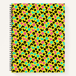 Carnet 80's/90 Retro Neon Yellow Motif