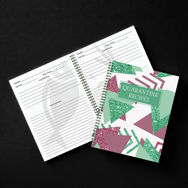 Carnet 80s Abstraits frais | Recette Formes rose et verte (Créateur téléchargé)