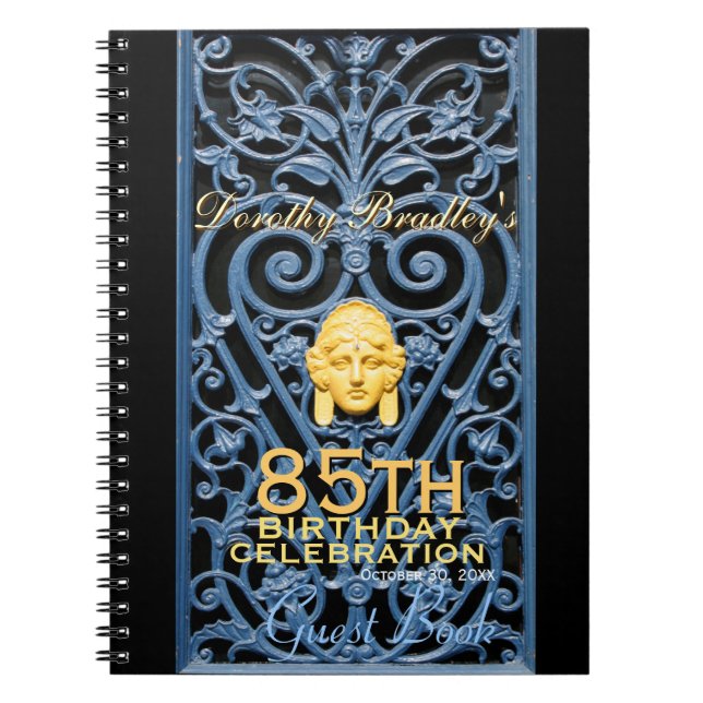 Carnet 85e anniversaire Célébration Art Déco Custom Guest (Devant)