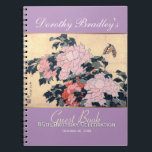 Carnet 85th Birthday Celebration Butterfly Peonies Guest<br><div class="desc">Customizable Birthday Guest Book with Peonies and Butterfly by Hokusai. You can easily change background color and text color,  font,  size and position by clicking the customize button.</div>