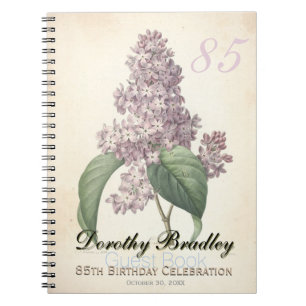 Carnet 85th Birthday Party Lilac Custom Guest Book