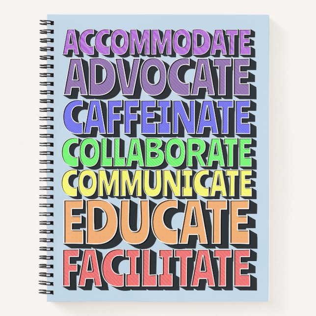 Carnet 8.5 x 11 Spiral Notebook - A Teacher's Day (Devant)