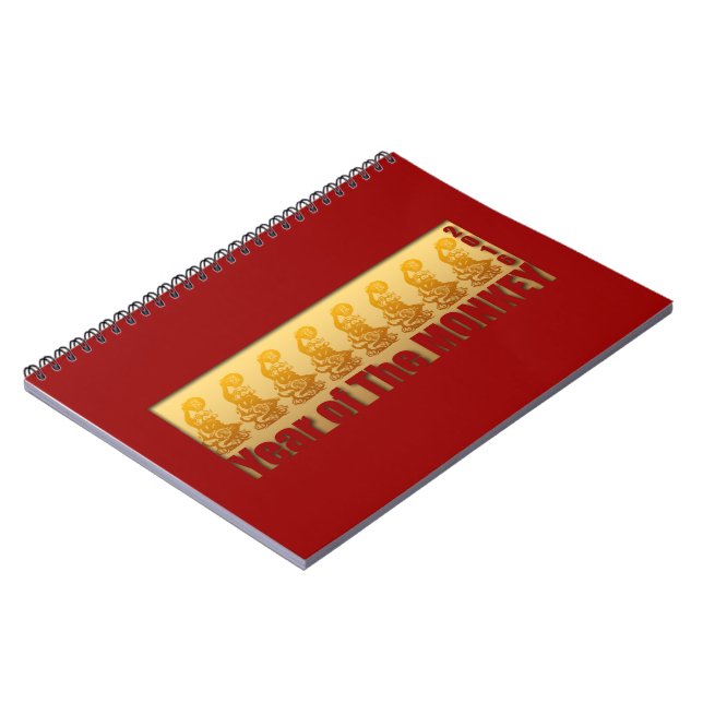 Carnet 8 singes pour le Nouvel An chinois 2016 Note Book (Côté gauche)