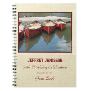 Carnet 90th Birthday Party Guest Book, Red Canoes