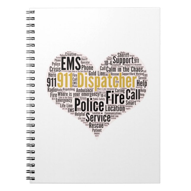 Carnet 911 Dispatcher Word Cloud (Devant)