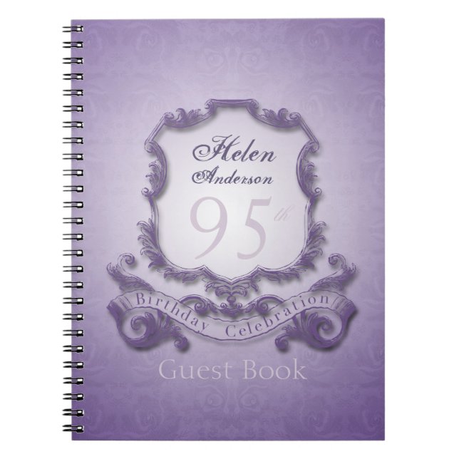 Carnet 95e anniversaire Fête Vintage Custom GuestBook (Devant)
