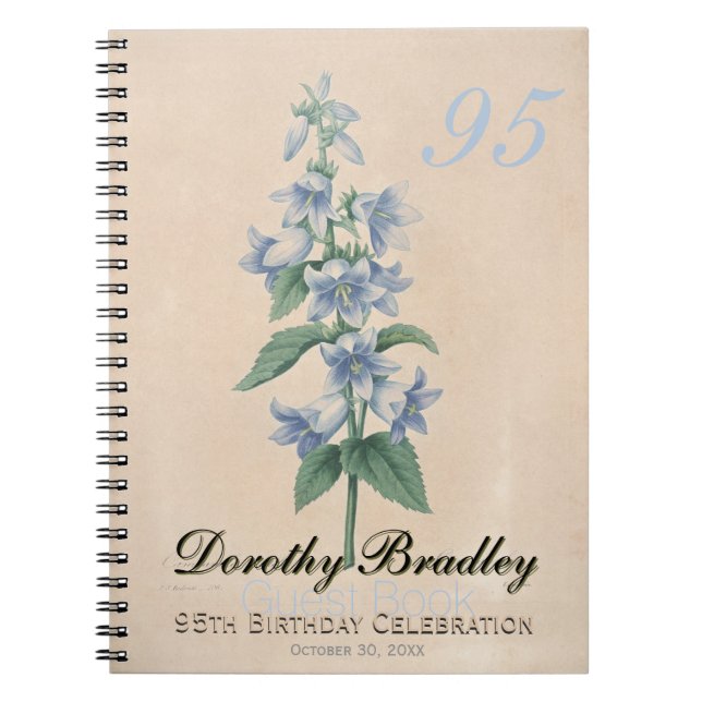 Carnet 95th Birthday Party Botanical Custom Guest Book (Devant)