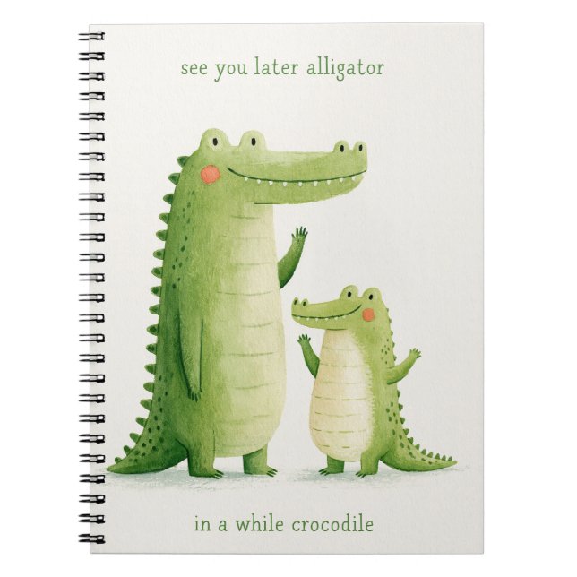 Carnet À bientôt alligator mignon crocodile (Devant)