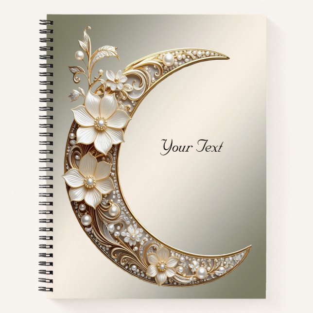 Carnet à cadre de lune croissante décoratif (Devant)