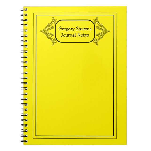 Carnet à cadre ornemental noir (Devant)