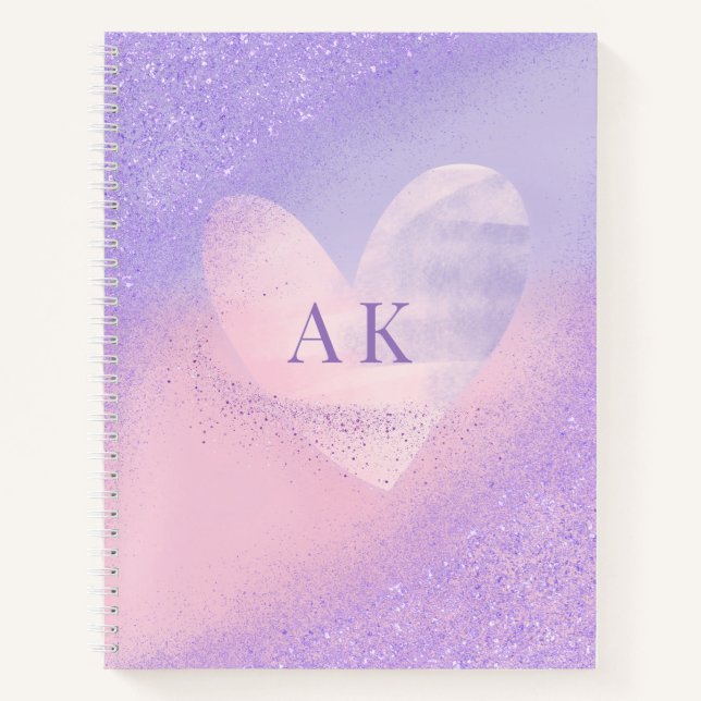 Carnet à cœur dégradé violet rose Monogram (Devant)