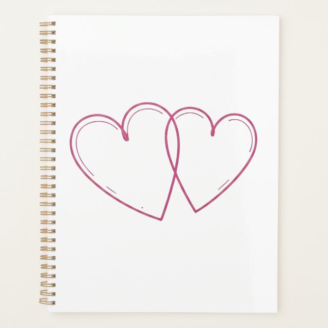 Carnet à coeurs entrelacés Planner (Devant)