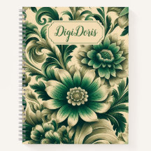 Carnet à couverture rigide floral classique avec t