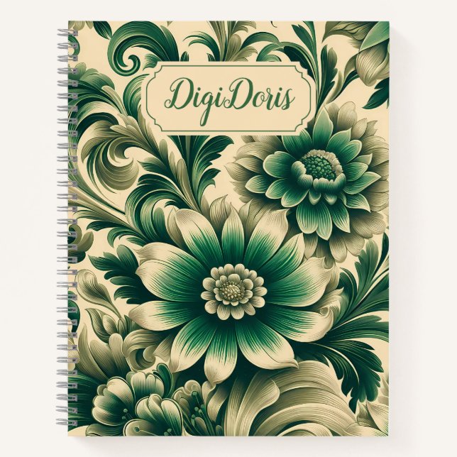 Carnet à couverture rigide floral classique avec t (Devant)
