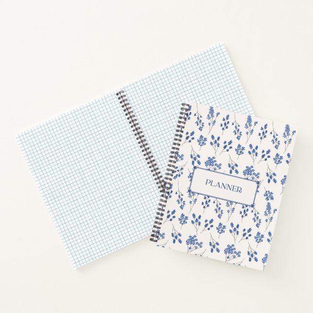 Carnet à couverture rigide floral, Planificateur (Intérieur)