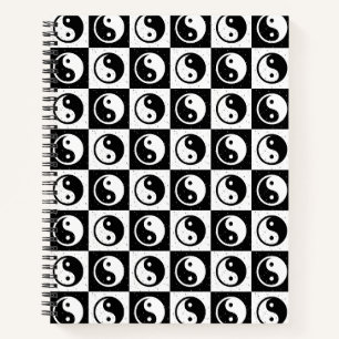Carnet À damiers blanc noir Yin-yang Zen Block Imprimer