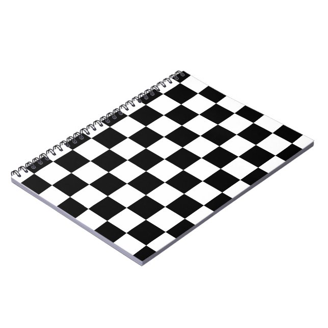 Carnet à damiers carré noir et blanc (Côté gauche)