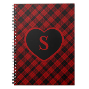 Carnet à damiers Monogramme Noël Rouge Buffle Plaid
