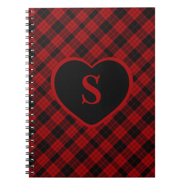 Carnet à damiers Monogramme Noël Rouge Buffle Plaid (Devant)