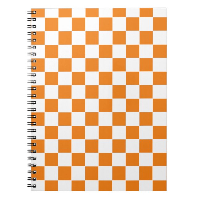 Carnet à damiers orange et blanc (Devant)