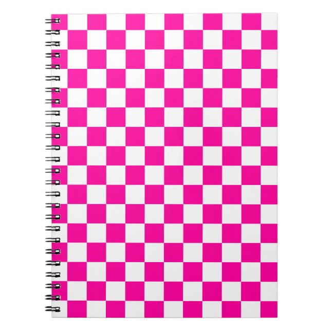 Carnet à damiers rose et blanc (Devant)