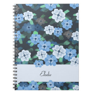 Carnet à fleurs d'anémone bleu - Art numérique flo