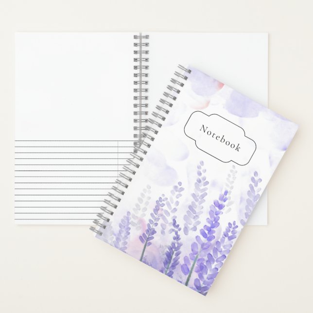Carnet à fleurs de lavande - Art numérique floral (À l'intérieur)