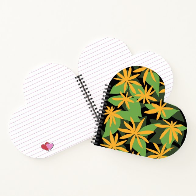 Carnet à fleurs noir orange (Intérieur)