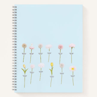 Carnet à fleurs Pastel - Conception botanique mini